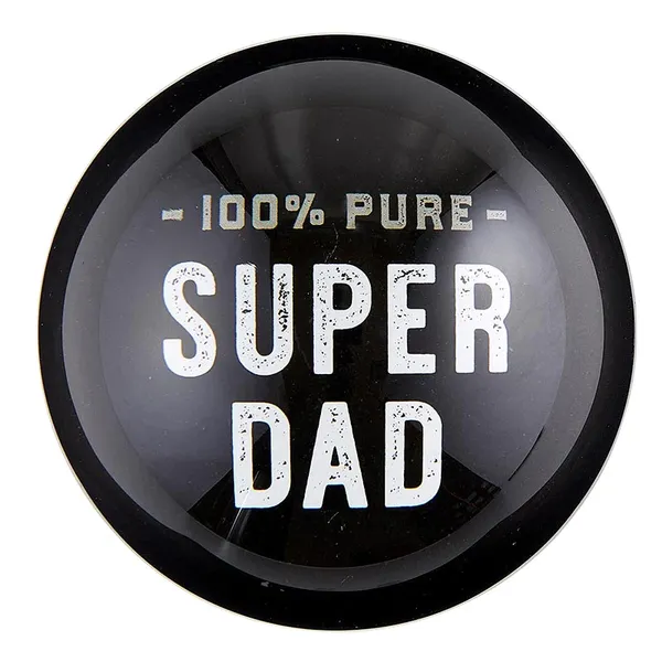 100% Pure Super Dad Glass Dome Paperweight | In a Gift Box