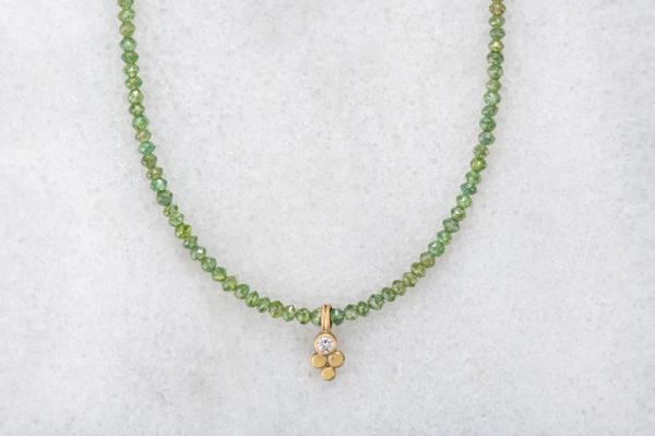Green Grass Sparkling Diamond Necklace