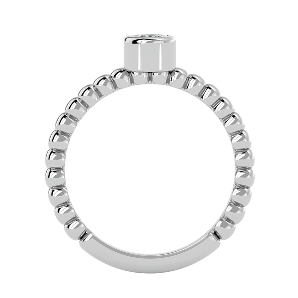 14K White Gold 4.1mm 1/4ct Lab Grown Diamond Fantasy Bezel Ring