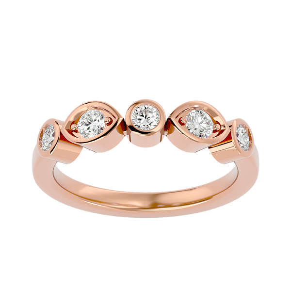 14K Rose Gold .534 cttw Lab Grown Diamond Circle and Oval Ring