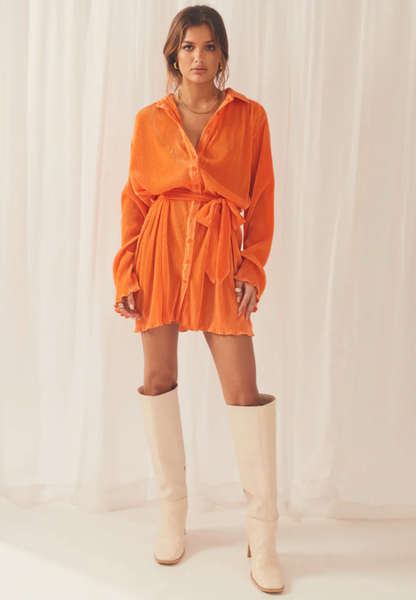 Tangerine Shirt Dress