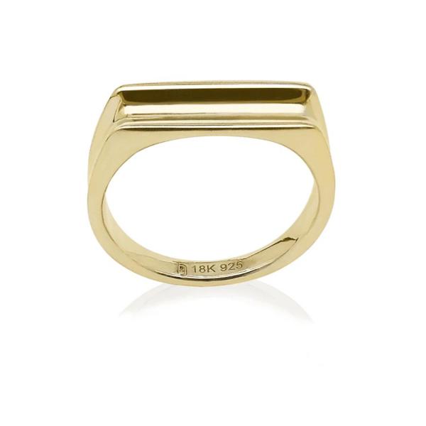 Adoring Curved Ring in 18k Gold