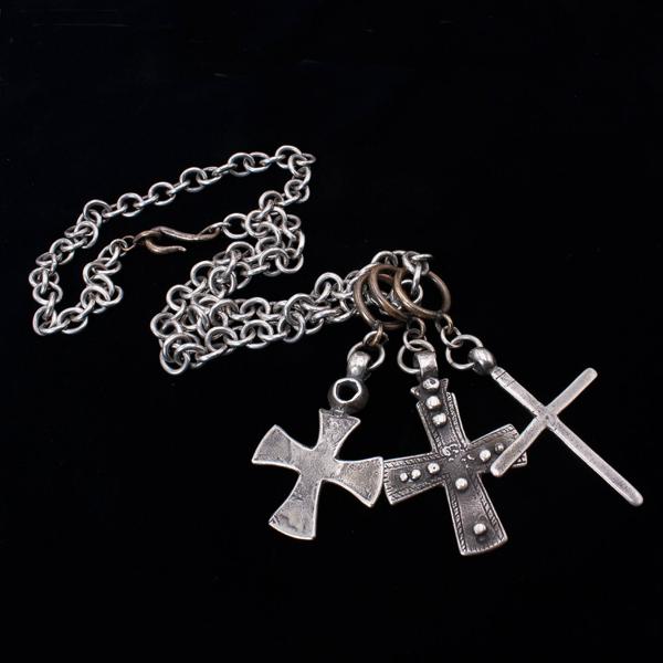 Croix Tryptic Sterling Crosses Necklace