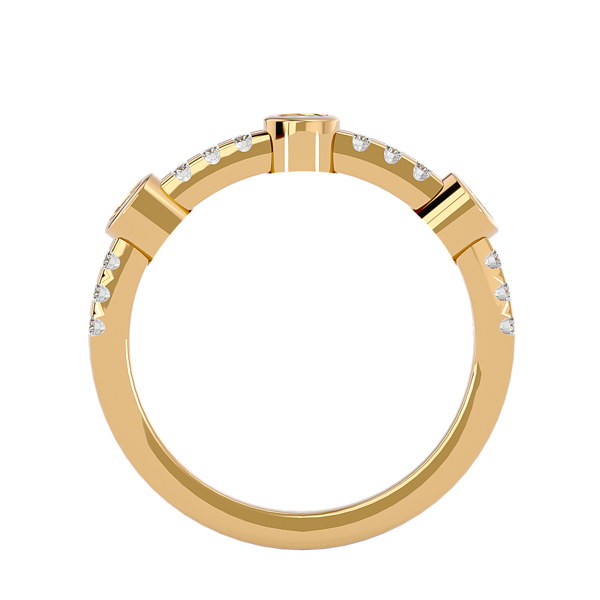 14K Yellow Gold ..504 Lab Created Diamond Triple Ring
