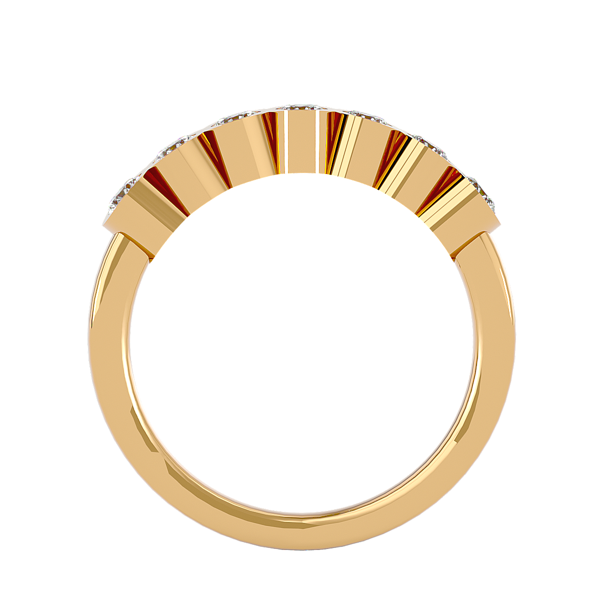 14K Yellow Gold .70 cttw Lab Created Diamonds in a Row Ring