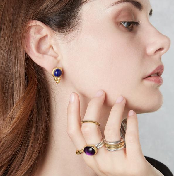 Lapis lazuli and gold earrings