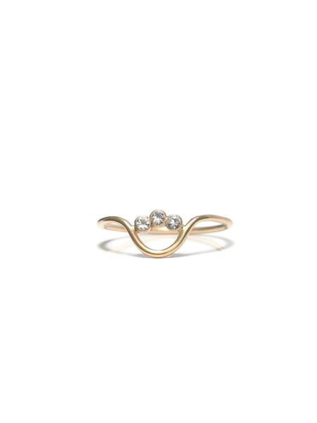 Curved Stone Arc Ring