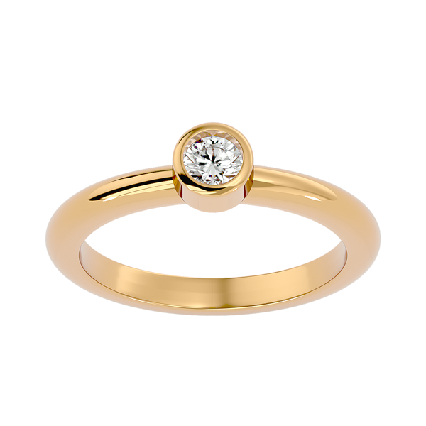 14K Yellow Gold Lab Grown 5.2 mm, 1/2ct Diamond Simplicity Bezel Ring
