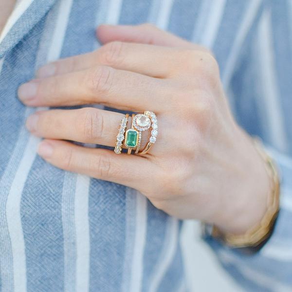 Carbon Neutral Modern Emerald Bezel Ring