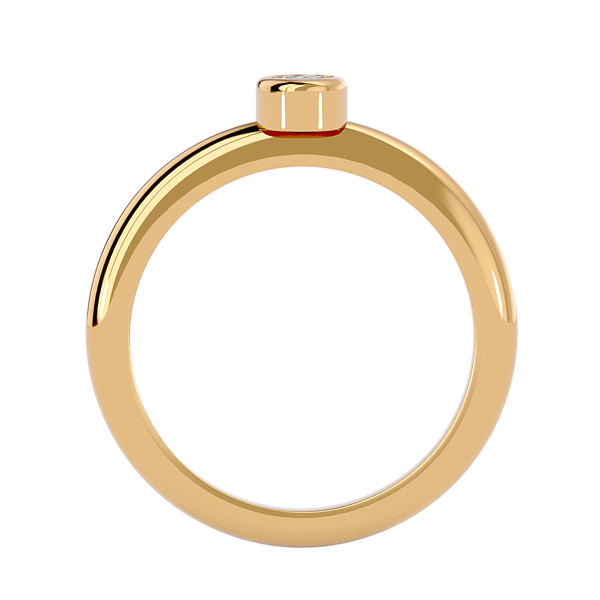 14K Yellow Gold Simplicity Bezel 3.4 mm .15 Lab Grown Diamond Ring