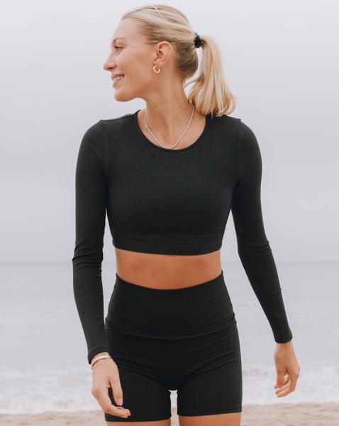 Claire Cropped Long Sleeve - Black