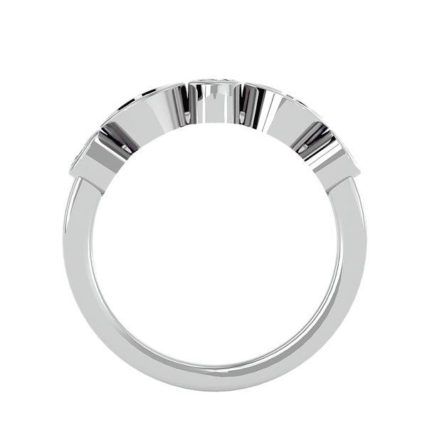 14K White Gold .534 cttw Lab Grown Diamond Circle Oval Ring