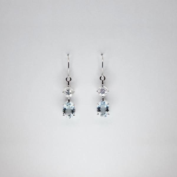 Aquamarine & Zircon Earrings