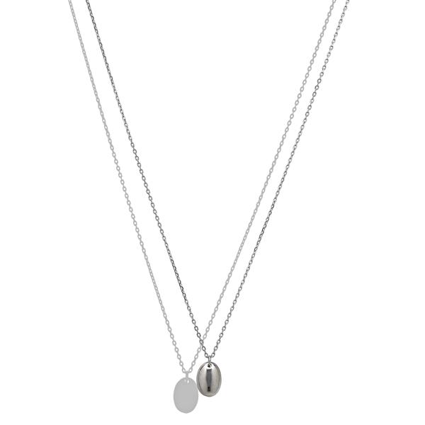 sterling silver necklace with solid drop pendant