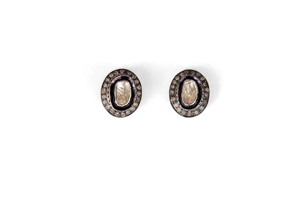 Elise Oval Large Diamond Earrings