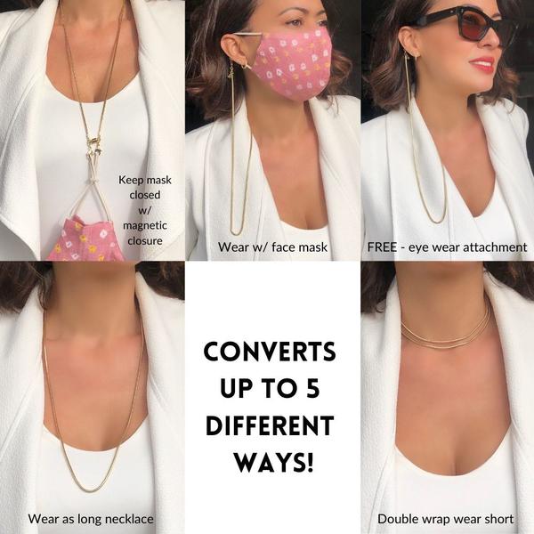 Convertible Snake Chain Necklace For Face Mask & Eyewear