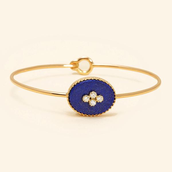 La Rose des Alizés 5 Diamonds Lapis Lazuli Bracelet