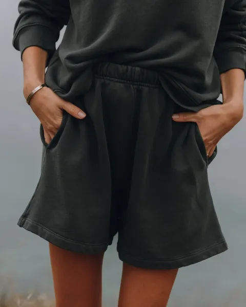 Womens Sweat Shorts - Vintage Black