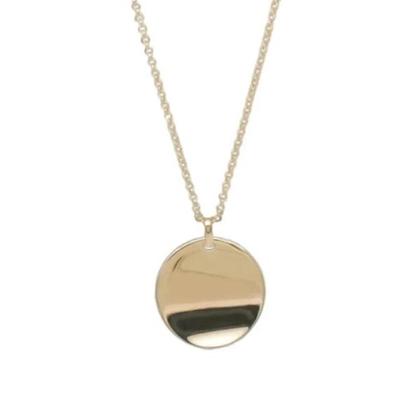 Adoring Curved Disc Necklace in 18k Gold