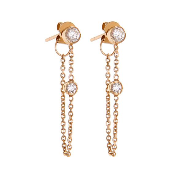 Chains That Bind Earrings - 14K Gold & Diamonds