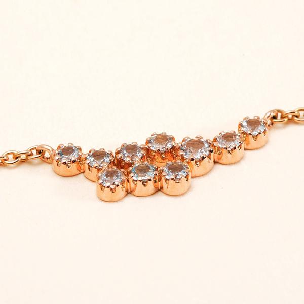 Magic Topkapi 10 Aquamarines Pink Gold Necklace