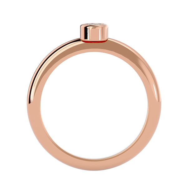 14K Rose Gold Simplicity Bezel 3 mm .10 Lab Grown Ring