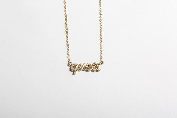 Custom Diamond Script Name Necklace