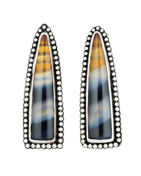 Striped Agate Earrings (GE376)
