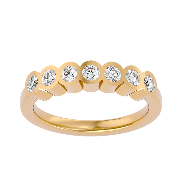 14K Yellow Gold .70 cttw Lab Created Diamonds in a Row Ring