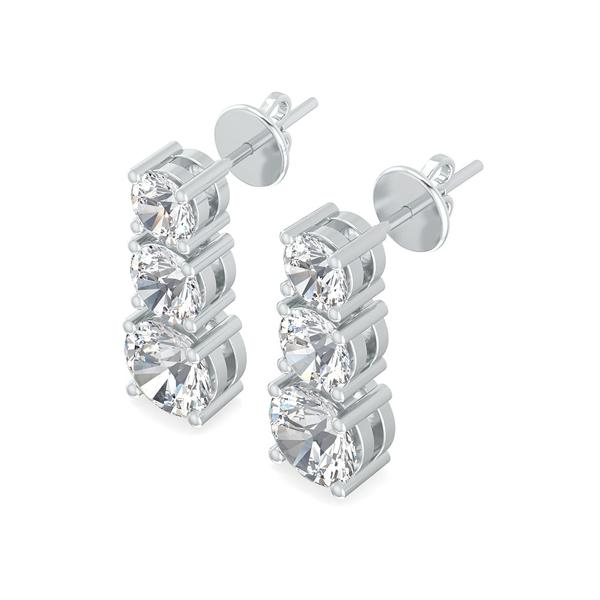 ''White Oleander'' Lab Grown Diamond Earrings