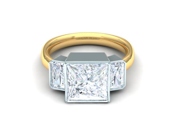 Princess Cut Diamond Engagement Ring 4.2 Carat H-SI1 GIA Certfied