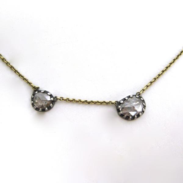 Rose 2 Diamond Chain Necklace