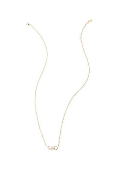"Paper Clip" Necklace With Diamonds