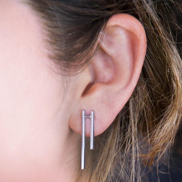 Parallel Earrings - Recycled Sterling Silver