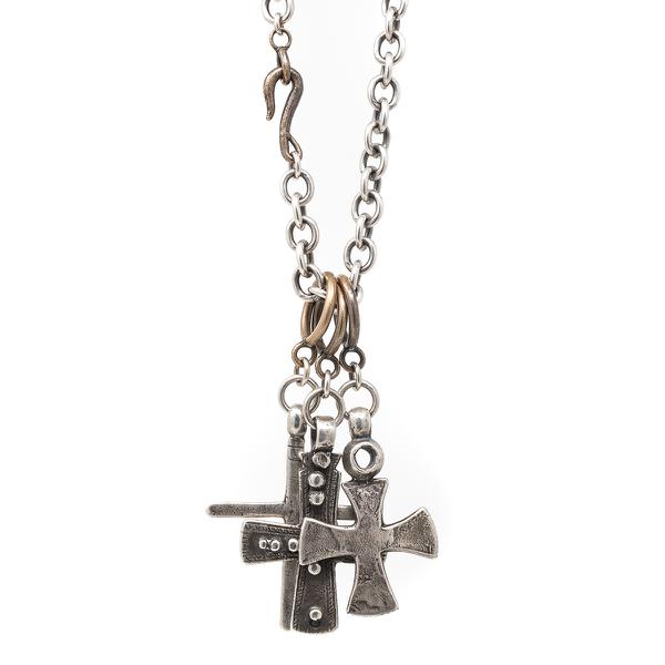 Croix Tryptic Sterling Crosses Necklace
