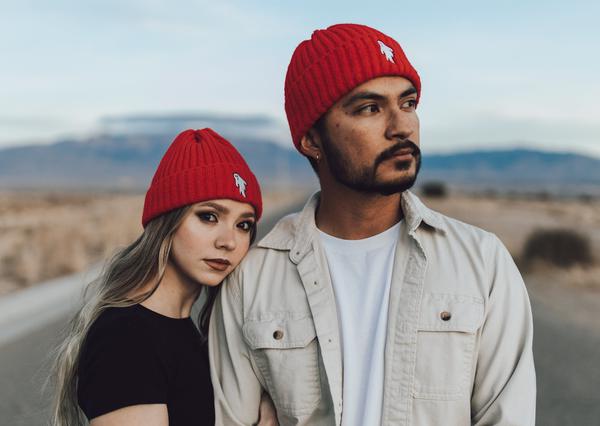 Vampire Red | Ghostie Embroidered & Reversible Knit Beanie