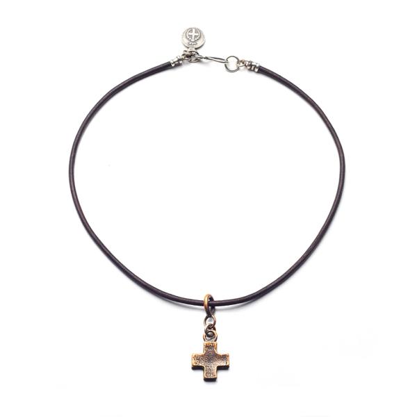 Square Cross Leather Necklace