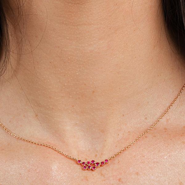 Magic Topkapi 10 Rubies Pink Gold Necklace