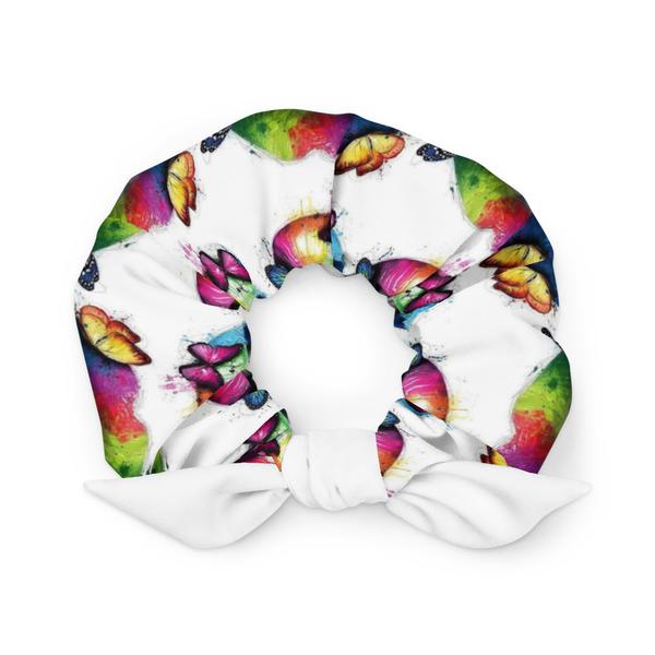 Colorful lips and butterflies Scrunchie