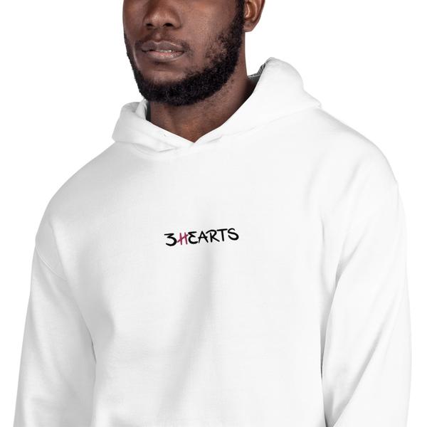 3HEARTS Embroidered Center Unisex Hoodie
