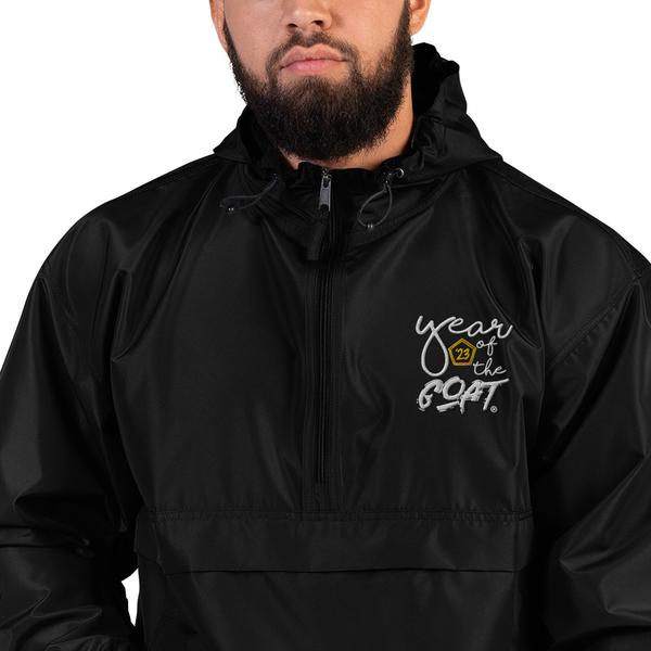 YearOfTheG.O.A.T™ Champion Embroidered Rain Snow Wind Breaker Jacket