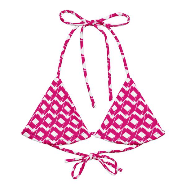 All-Over Print Recycled Padded String Bikini Top
