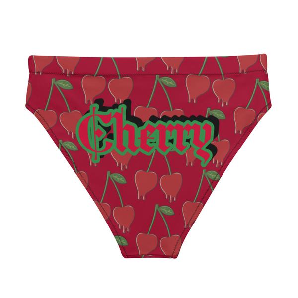 cherry  high-waisted bikini panties