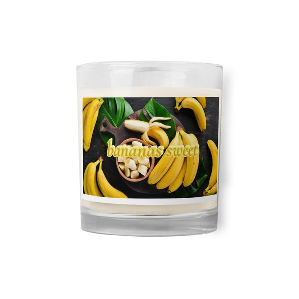 Glass jar soy wax  banana  sweet candle