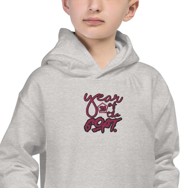 #PinkOut YearOfTheGOAT™ Kids Hoodie Embroidered Logo