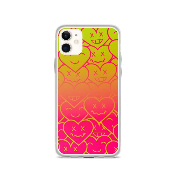 3HEARTS iPhone Case - Green/Pink Ombre