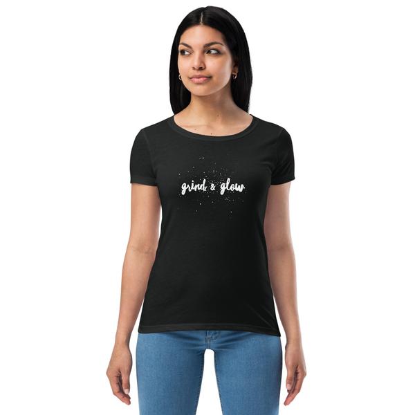 Women’s Black fitted Grind and Glow t-shirt