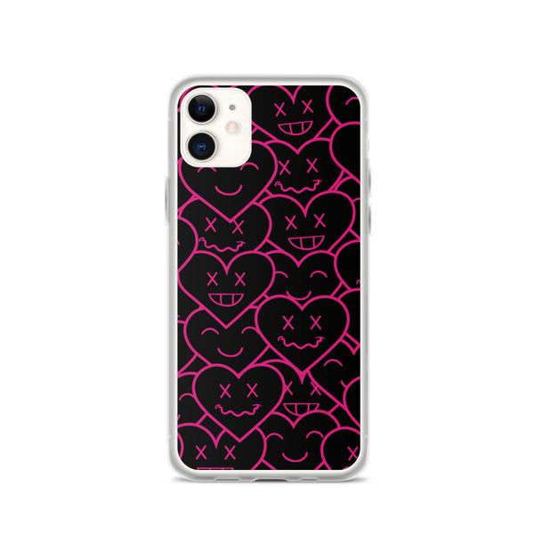 3HEARTS iPhone Case - BLACK/PINK