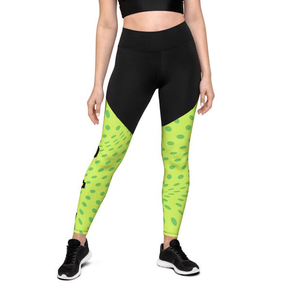 G.O.AT Slime Green 3D Matrix Sports Leggings | Compression Fabric