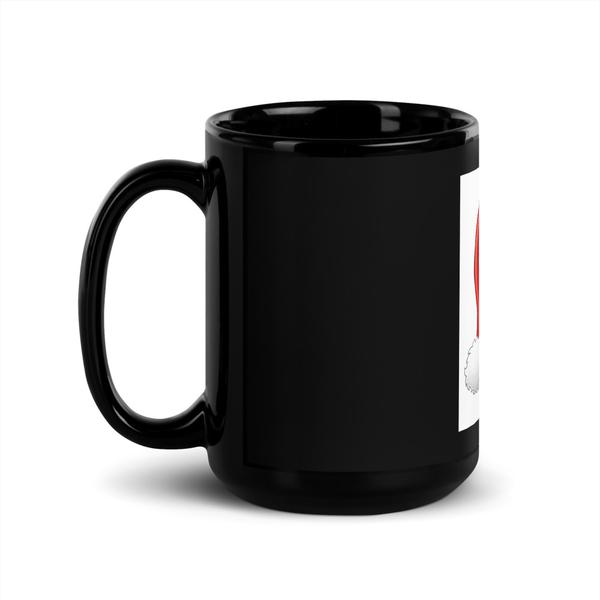 Santa black glossy mug
